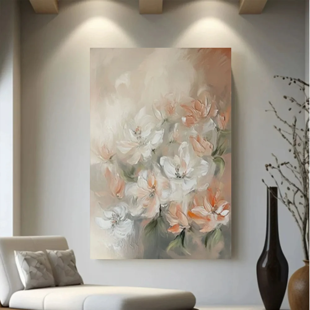 

100% hand drawn beautiful flowers abstract oil painting original wall painting home living room decoration paint interior aesthe