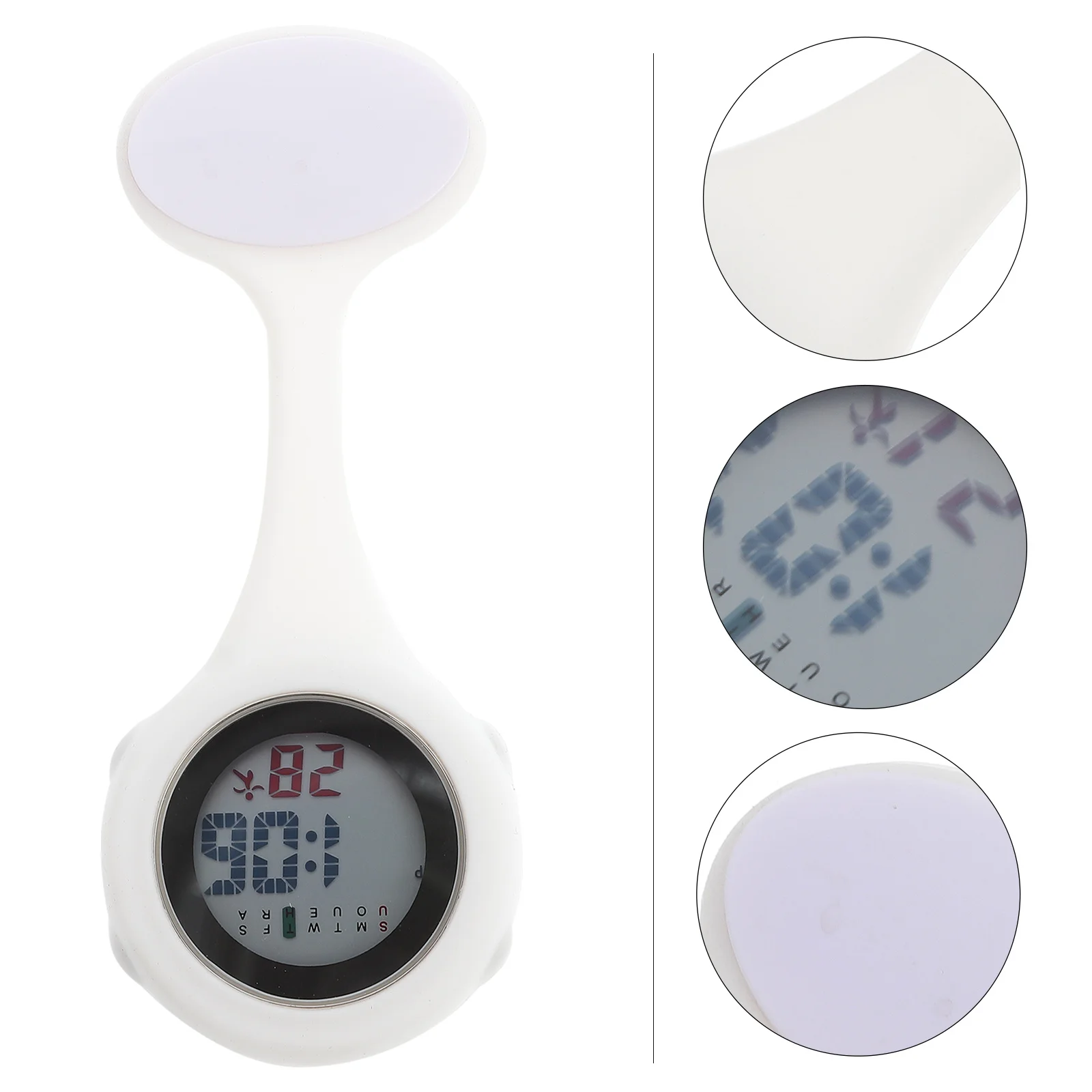 Silicone Nurse Pocket Hanging Pin Design Detachable Medical Watch Round Dial Zinc Alloy Durable Lightweight Flexible Doctor