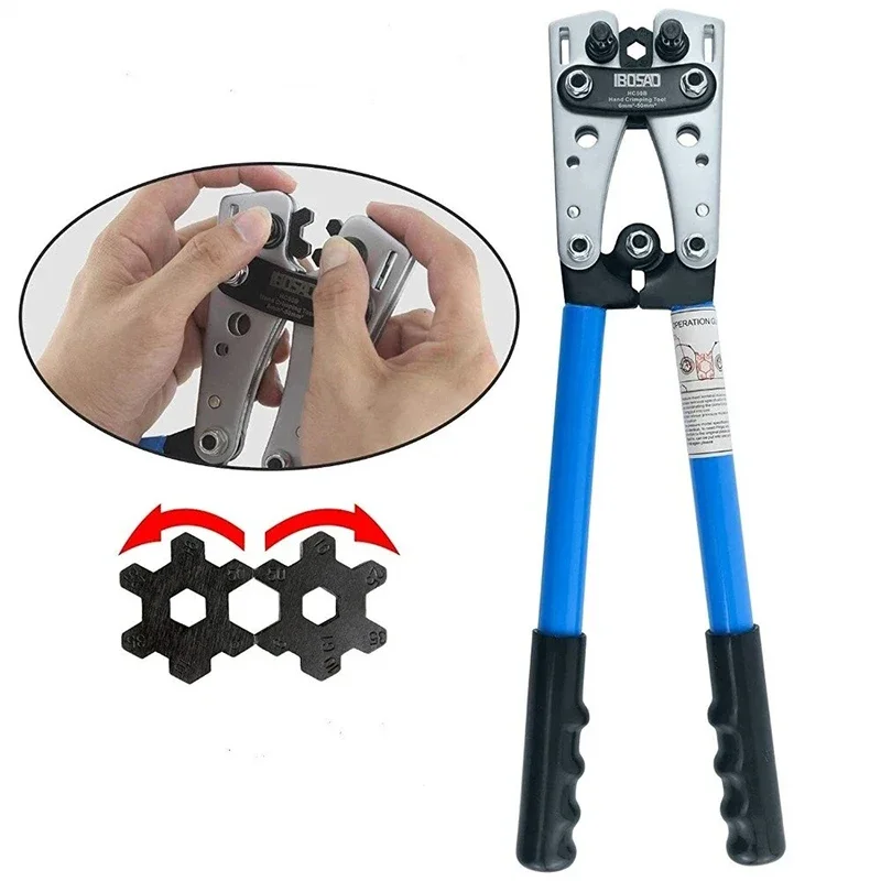 6-50mm Crimping Tube, Copper and Aluminum Terminal Crimping Tool, Cable Lug, Hexagonal Crimping Tool, Cable Terminal Pliers Tool