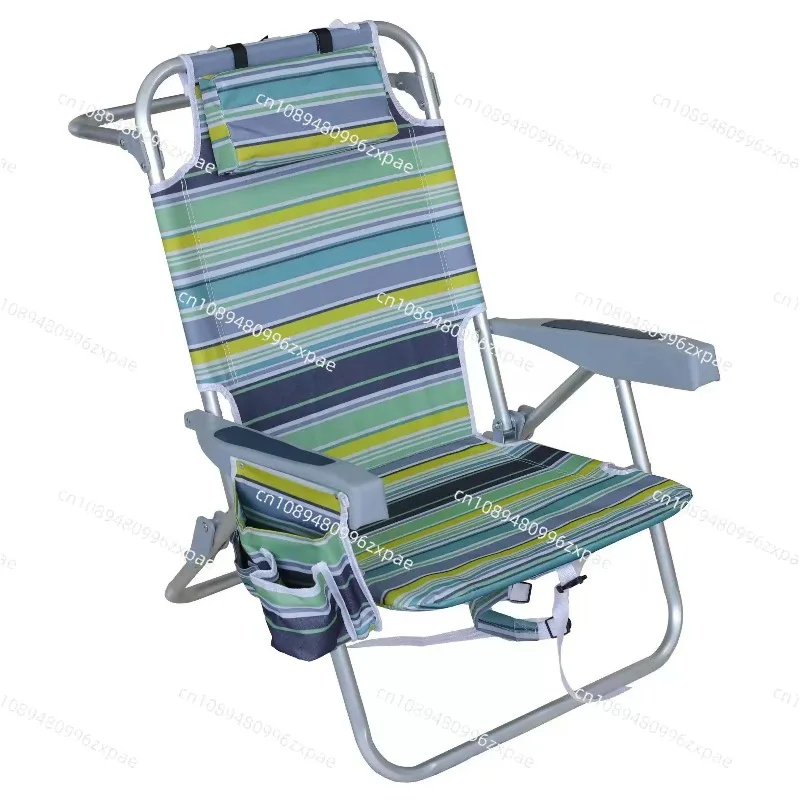Outdoor folding beach chair sit and lie down dual-purpose gear adjustment portable camping chair fishing chair