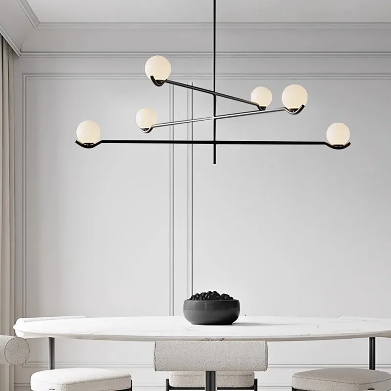 

Modern Home Decoration Hanging Chandelier Black Gold Glass Ball Led Lights Living Room Bedroom Nordic Salon Pendant Lamp Lustre