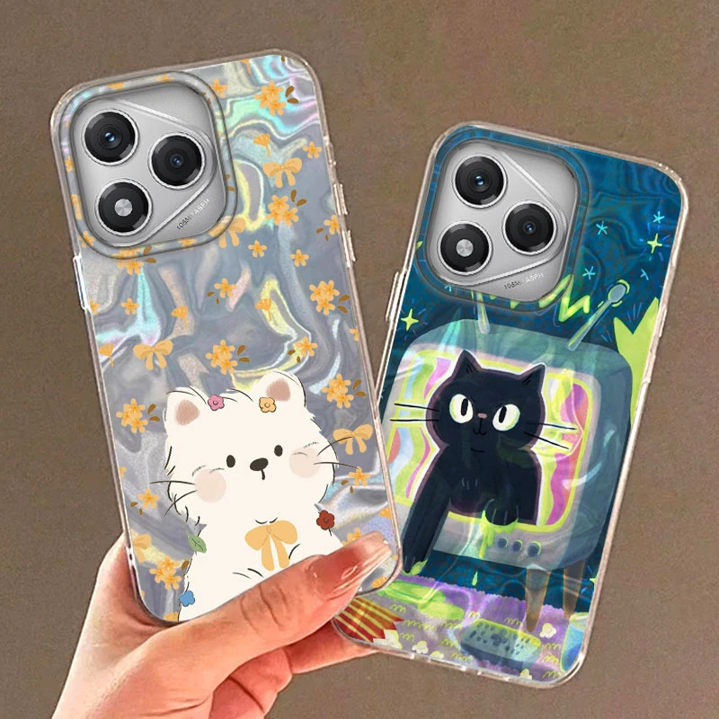 Blume Schwarze Katze Fisch Tier Telefon Fall Für Honor 400 Pro 200 Smart Magie 6 5 Magic7 70 Lite X9a X9b X9c X8a X8b X7c X6 Abdeckung