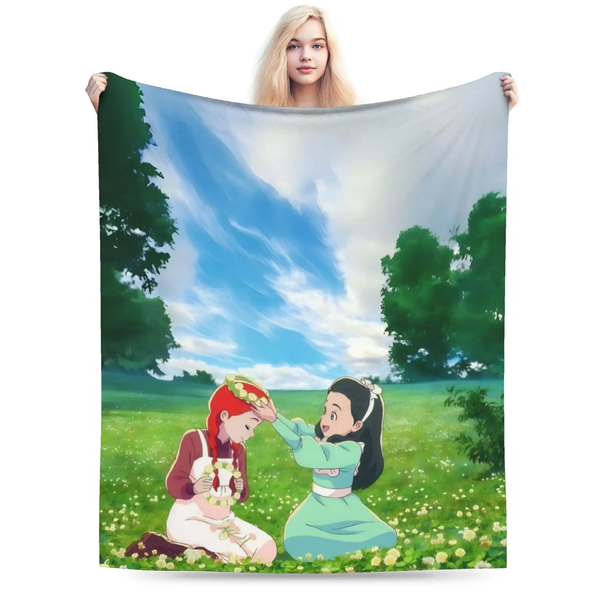 A-Anne Shirley Cartoon Blanket Ultra Soft  Throw Blankets for Couch 50x60 Inch Multiple Sizes Plush Thin Quilt