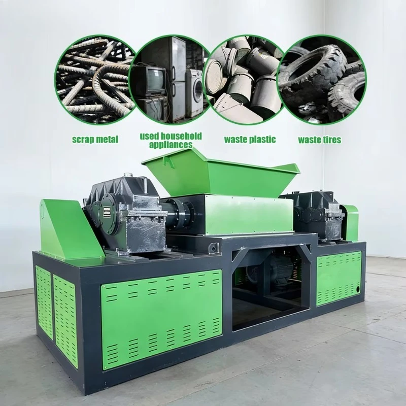 Tire Shredder Labor Saving Rubber Tyre Crusher High Efficiency Industrial Waste Processing Equipment Customized Feeding System