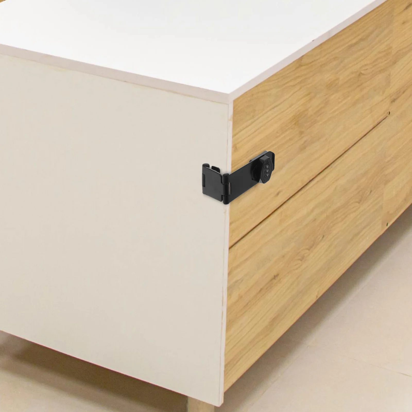 1 Juego de cerradura de combinación sin llave para cajones, gabinetes con doble bisagra, cerradura de puerta de gabinete con contraseña, gabinete con contraseña para el hogar L