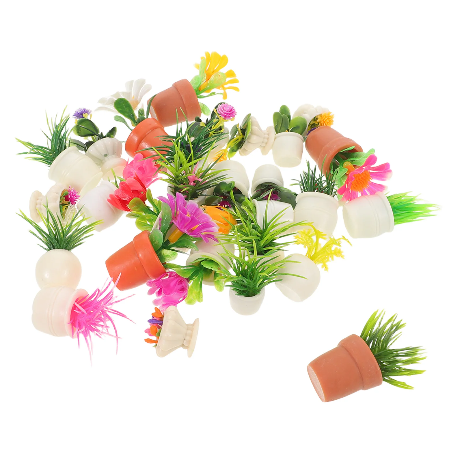 

28Pcs Realistic Miniature Resin Bonsai Trees Tiny Potted Plants for Dollhouse Garden Indoor Decor Office Tabletop Decoration