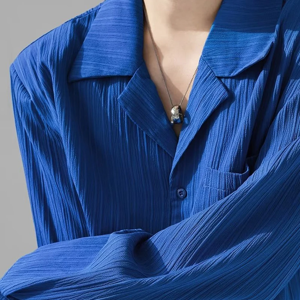 

Casual Lapel Shirt Autumn Striped Shirt Casual Outing Horizontal Striped Pattern Regular Clothing Length Brand New Condition
