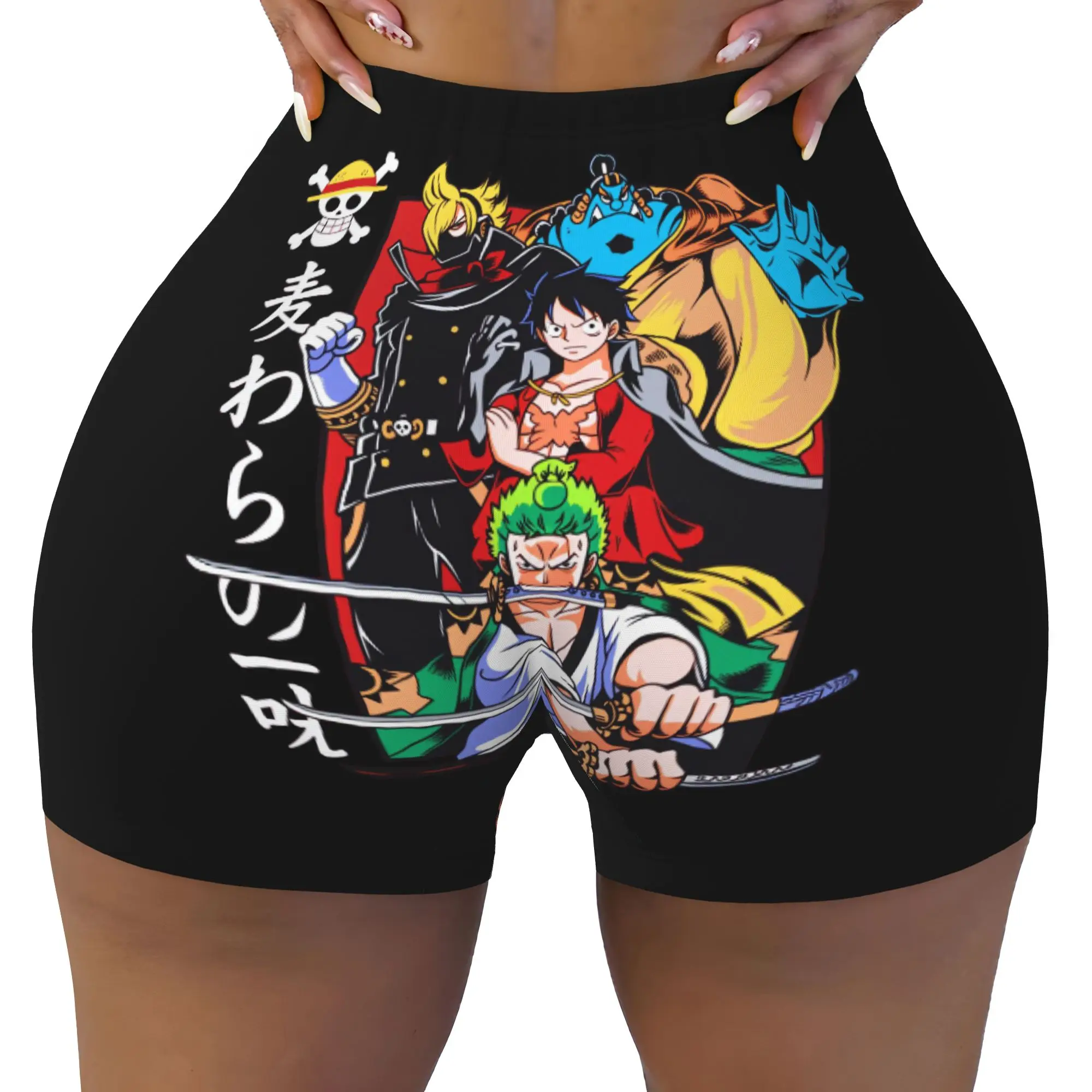 Women One Piece Luffy Roronoa Zoro Workout Yoga Shorts Anime Manga  Gym Athletic Biker Running Shorts