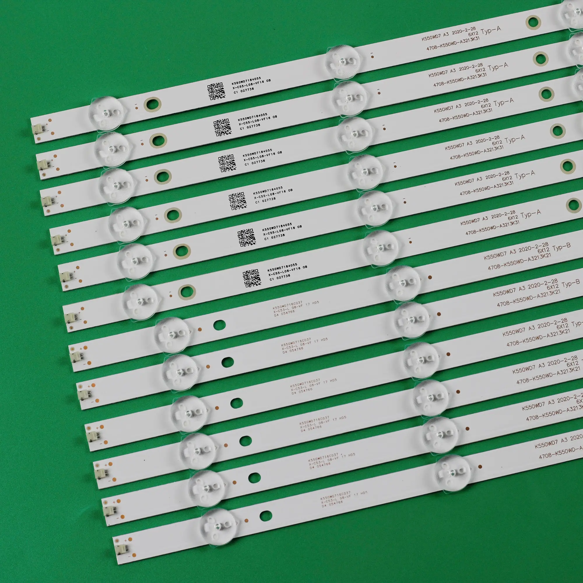 12ชิ้น/ชุดแถบไฟ LED 4708-K550WD-A3213K31 4708-K550WD-A3213K21 A3 K55WD7สำหรับ55PUF6050/T3 55UH6501/55PFF5201 T3/55PFT6100 T3
