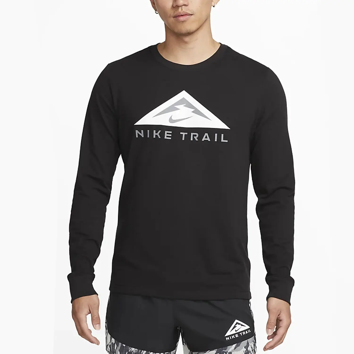 Nike Authentic Autumn Winter New Men's Sports Casual Print Long Sleeve T-Shirt DV9382-010