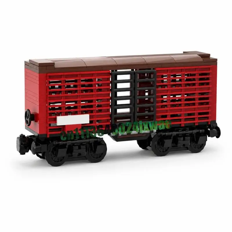 321PCS Vintage Railroad Inventory Freight Car Train Model Custom Building Blocks Assembly Toy Collection Home Decor Holiday Gift