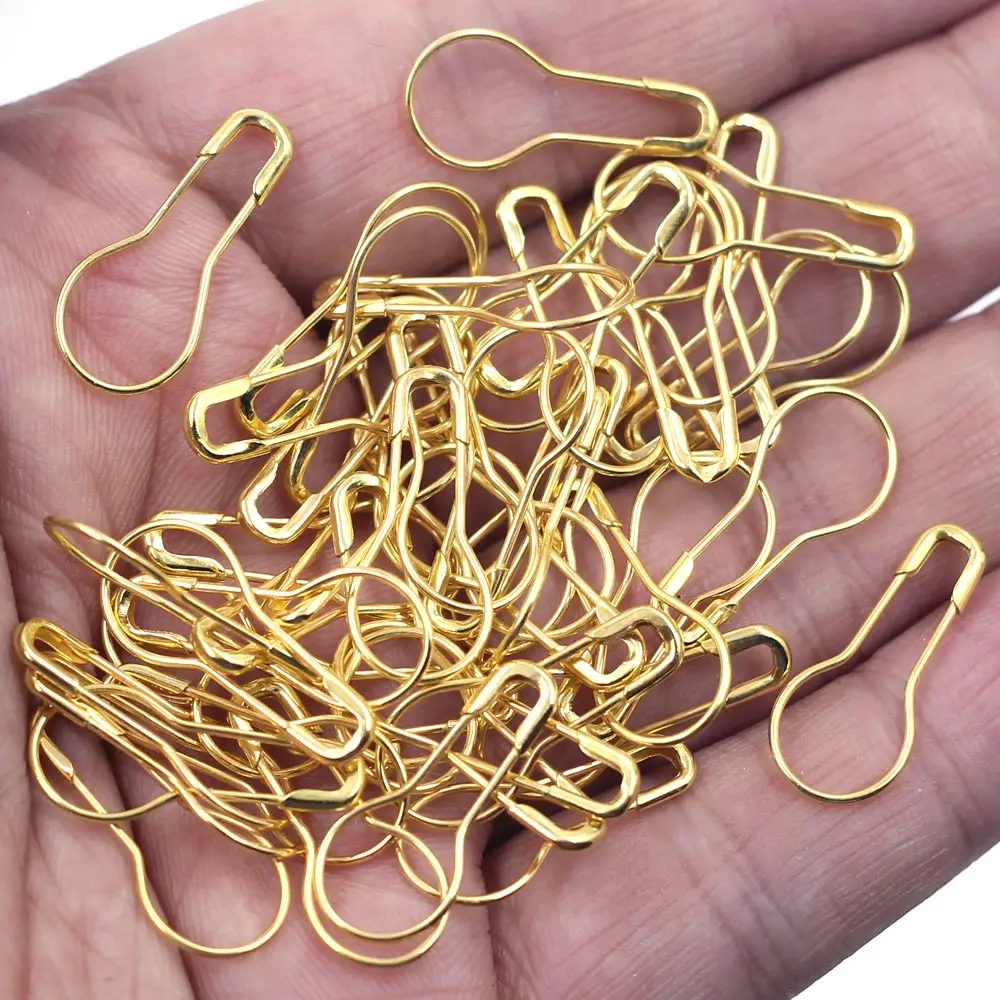 2500Pcs Wholesale Golden Flask Shape Gold Plated Metal Safety Pins Jewelry Making Needles Accessories 21x9.5mm