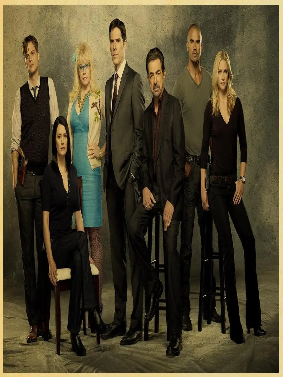 Vintage Criminal Minds TV Series Poster  Retro Kraft Paper Wall Art for Living Room Bar or Interior Decor  Unique Sticker Painti