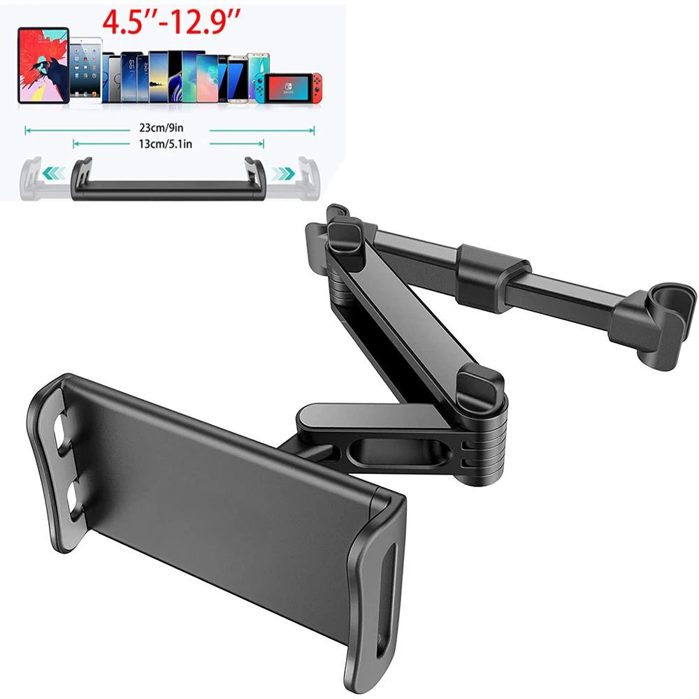 ユニバーサル 4-11 インチ伸縮式車後部枕電話ホルダータブレット車スタンドシート後部ヘッドレスト取付ブラケットタブレットなど用