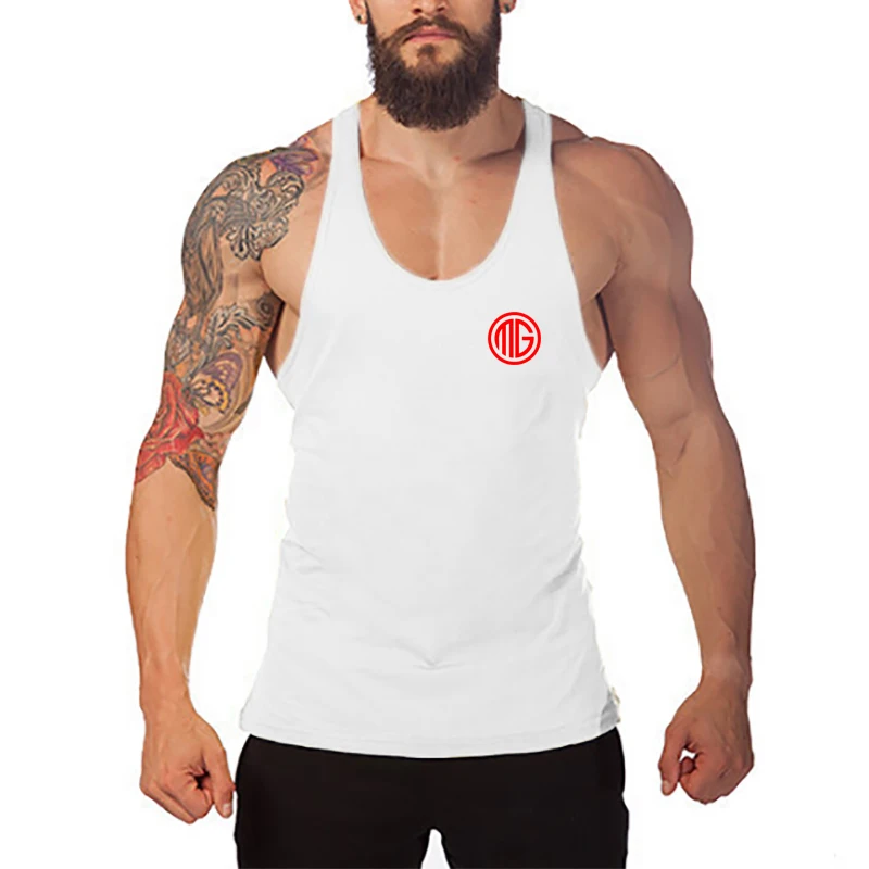 

Bodybuilding Stringer Tank Top Man Cotton Gym Sleeveless Casual Fashion Suspenders Vest Summer Breathable Workout Cotton T-Shirt