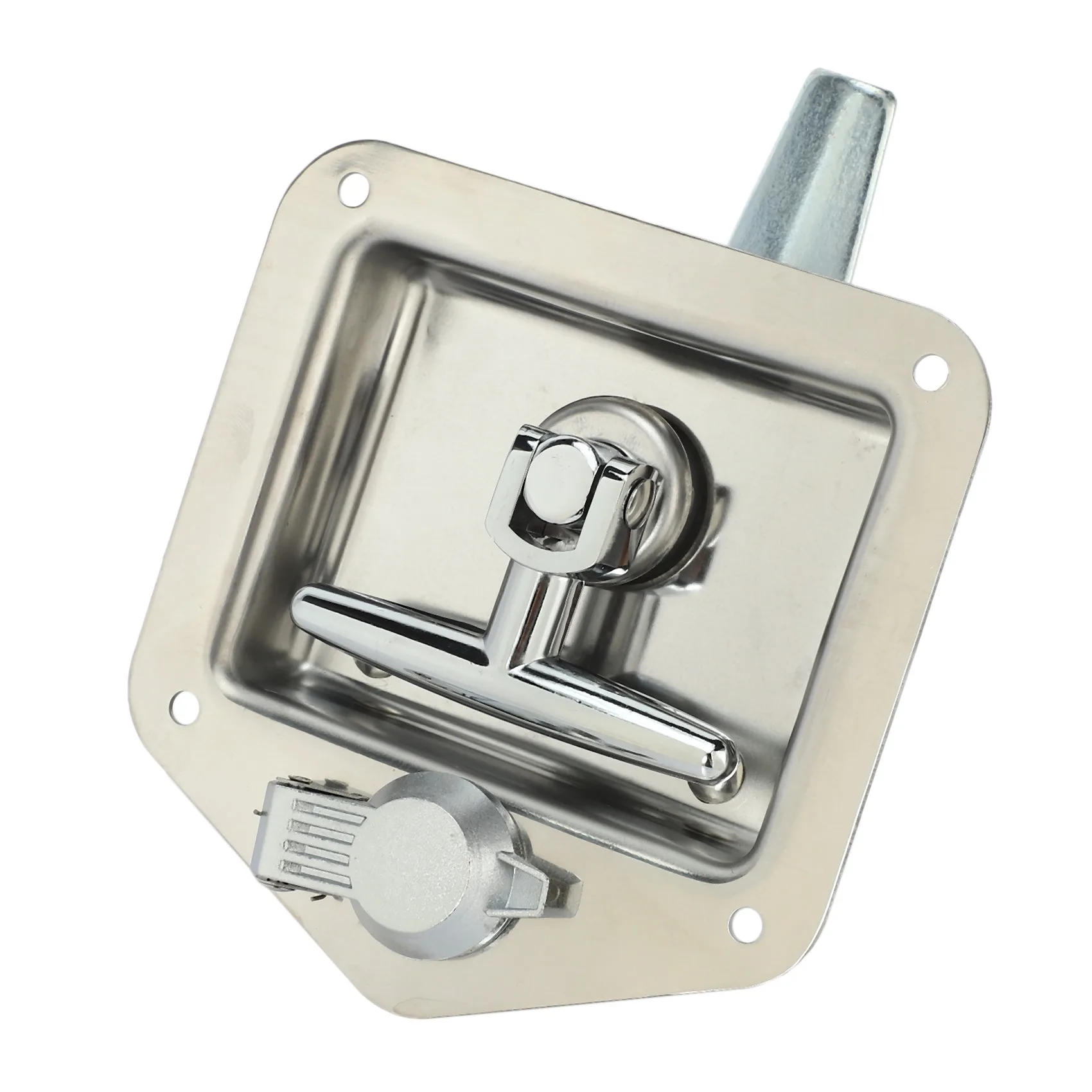 Pratico kit di chiavi per cassetta degli attrezzi con serratura pieghevole a forma di T in acciaio inossidabile per armadio elettrico per cassetta degli attrezzi per rimorchio per camion