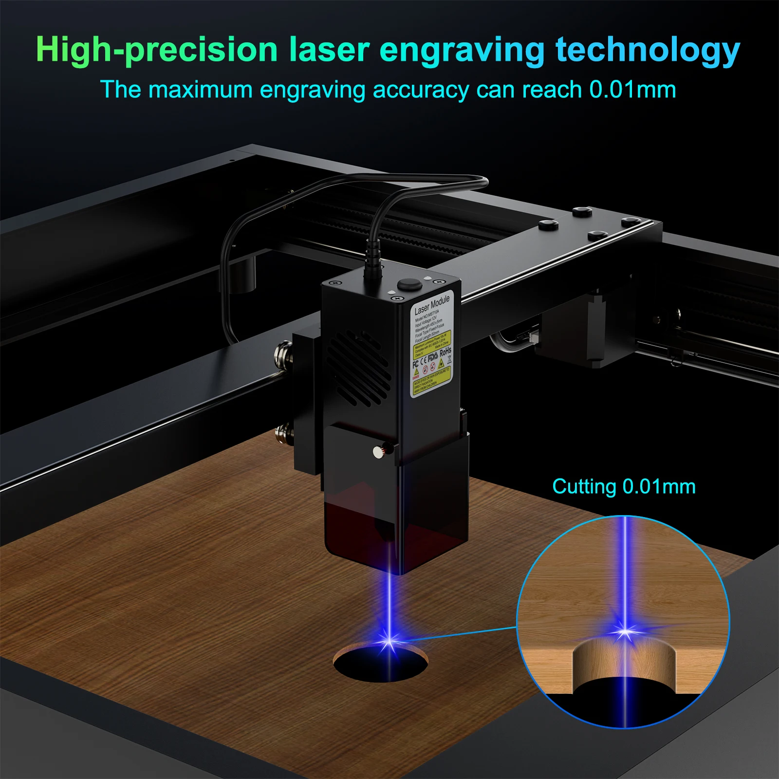 10W Automatic Laser Engraving Machine For Jewelry DIY Laser Engraver Cutting Machines For Wood Paper Leather