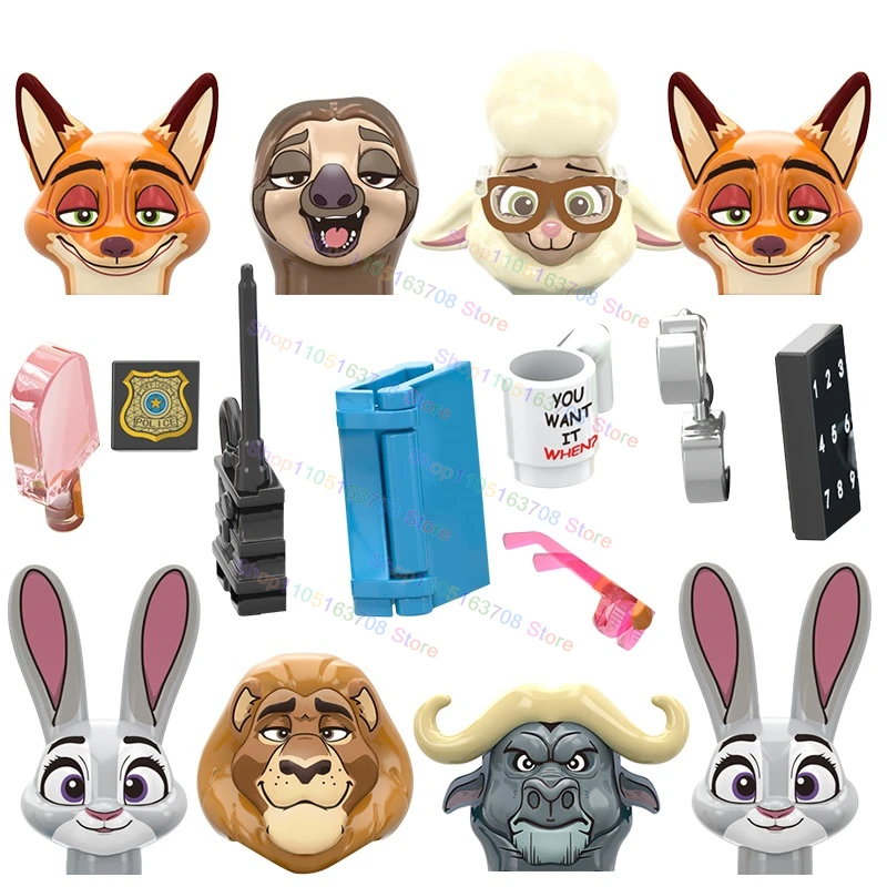 Rt8012 série de filmes quentes mini figuras de ação coelho modelos em quadrinhos blocos de construção tijolos acessórios criativos crianças brinquedos presentes