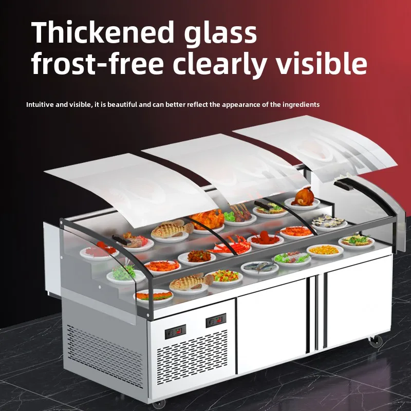 Ladder-type refrigerator Commercial double-temperature display cabinet Cold dishes Braised dishes Fresh-keeping