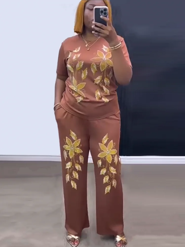 

2 Pieces Women's Sets 2025 Summer Autumn Splicing Pullover Suit Tops And Pants Suits Two Piece Set Matching Tracksuit Outfit