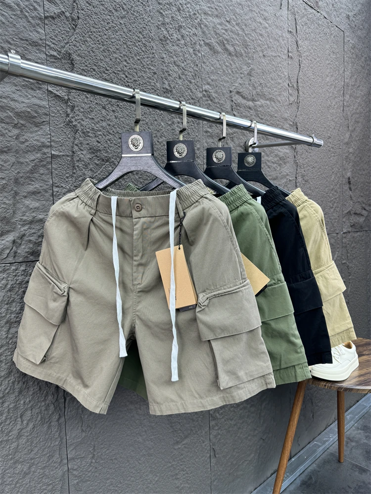 

Мужская повседневная рабочая одежда Svip, удобные свободные прямые цветные летние модные брюки с пятью точками