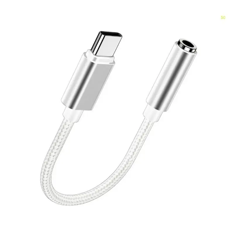 USB C to 3.5mm Auditory Cord Soft Braided Cable for Music/Call Control Dropshipping