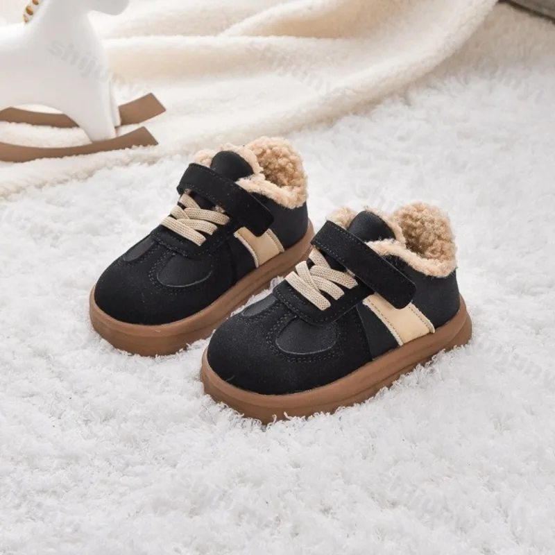2025 شتاء جديد Pulsh موضة الاتجاه أحذية رياضية غير رسمية للأطفال المضادة للانزلاق الدافئة الأولاد الفم الضحلة تنوعا الثلوج أحذية رياضية #5