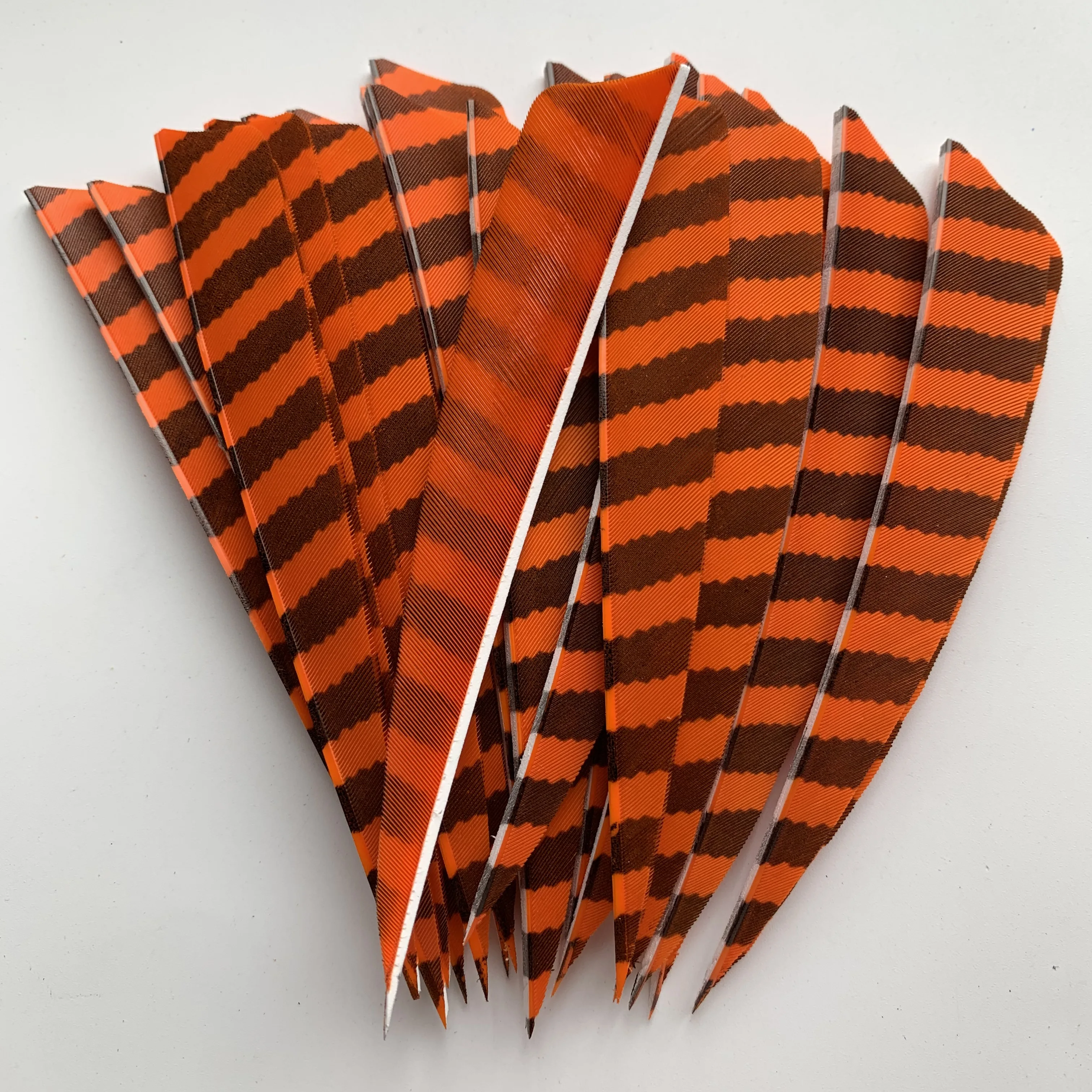 18pcs 5" Orange Striped Shield Arrow Feathers Fletchings Fletches Vanes for Hunting Target Shooting Accessories