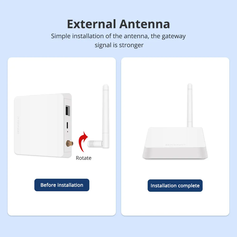 Zemismart Tuya Zigbee Gateway Hub cablato Zigbee con antenna Porta cavo di rete Dispositivo intelligente Controllo app Smart Life