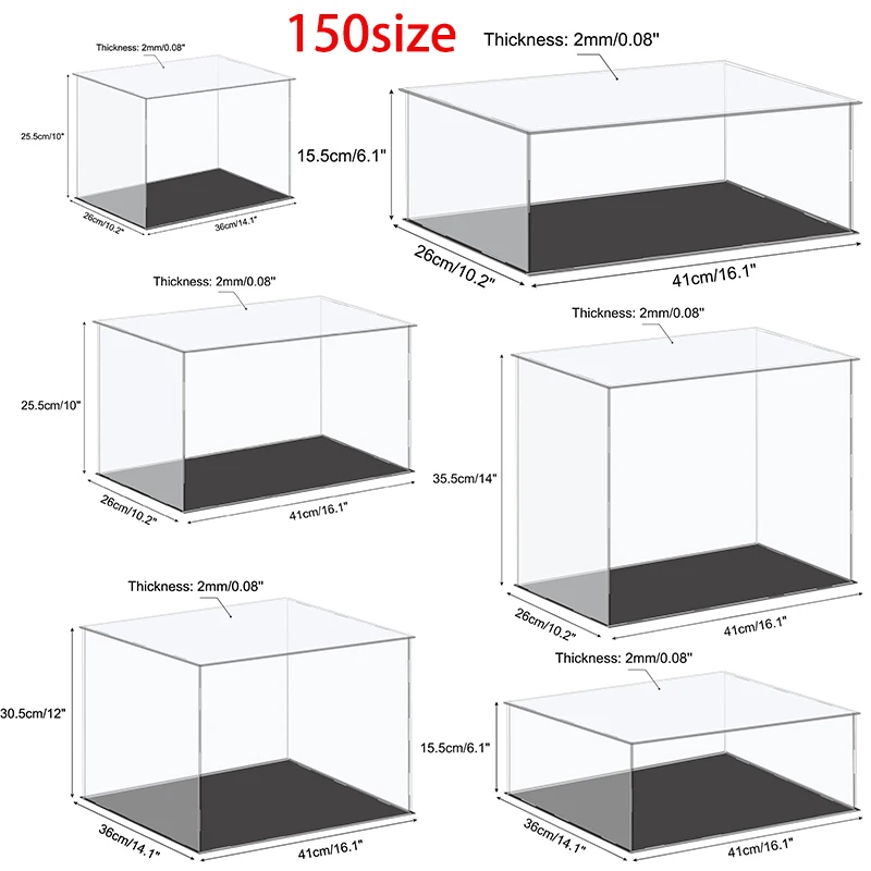 Acrylic Display Case Box,Assemble Clear Acrylic Dustproof Protection Showcase for Action Figures Toys,Collectibles, Home Storage