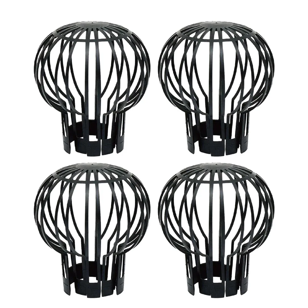 Bagian atap Drain hitam puing-puing kotoran bawah pipa Filter Drain Cover plastik luar ruangan 2/4/6pcs aksesoris Protecter