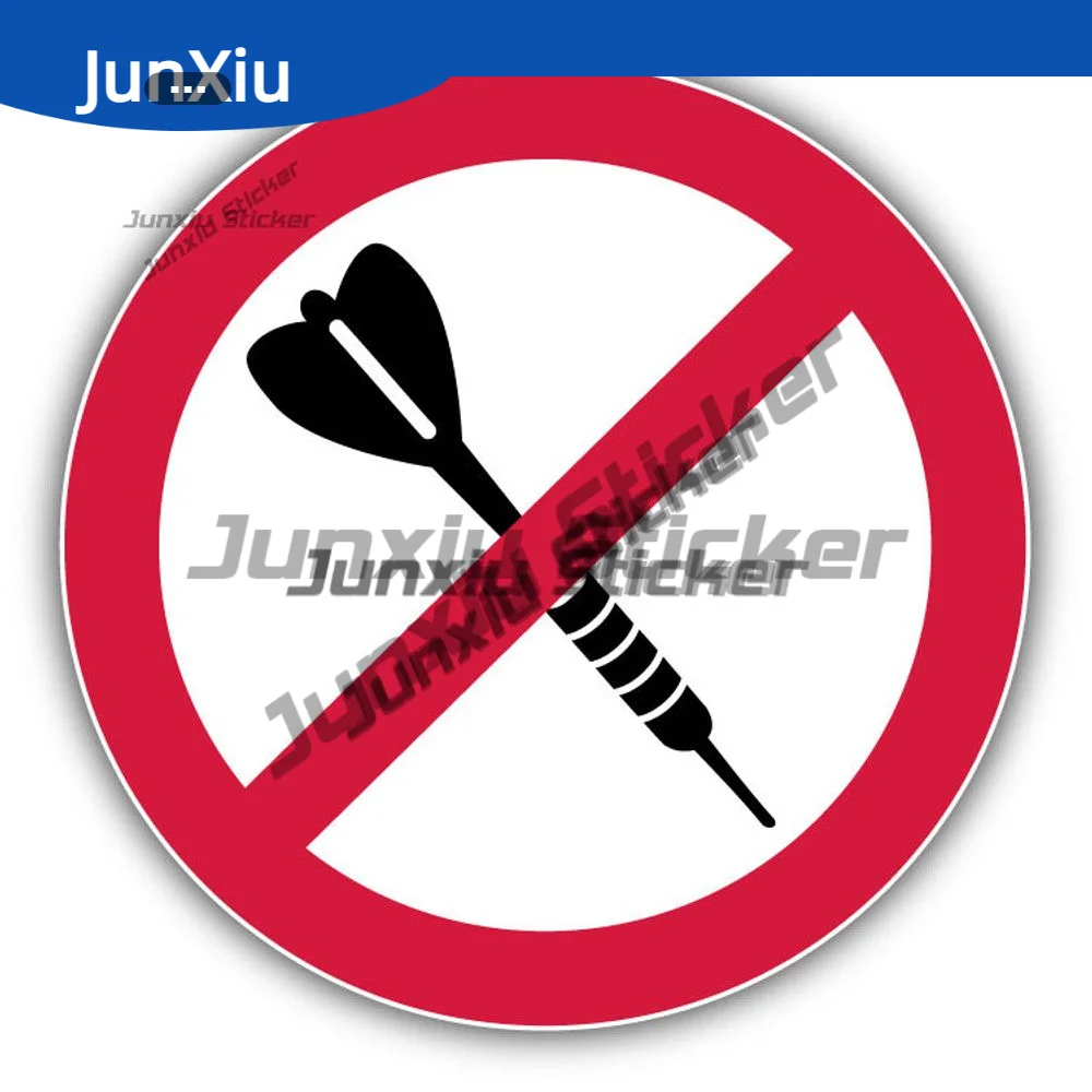 

No Darts Ban Stop Sign Sticker Car Bumper Window Phone Trunk Guitar Cover Scratches Exterior Decor Decal Sticker Camping Car Pvc