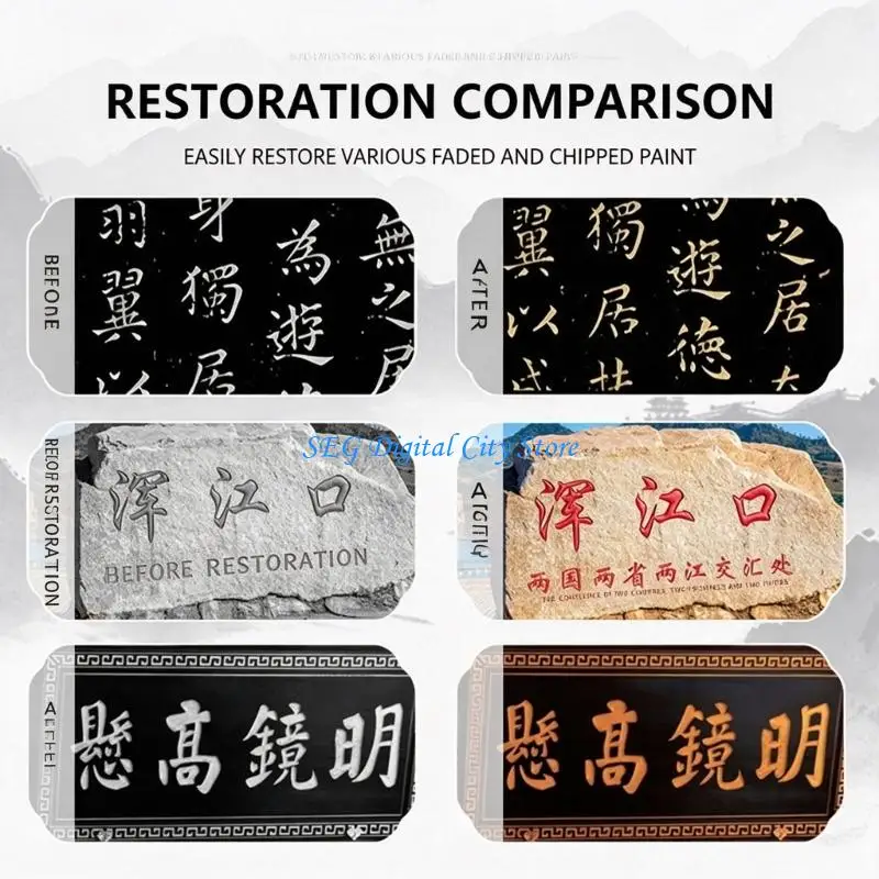 U75B Colorful Tombstone Marker Pen Stone Touch Up Pen For Restoring Faded Grave Inscription, Weatherproof Oil Based Paint Pen