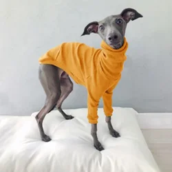 Hunde kleidung Frühling Herbst hohes Halsband zweibein ige Haustier kleidung Windhund Whippet Roll kragen pullover Pyjama warme Kleidung Hunde bedarf