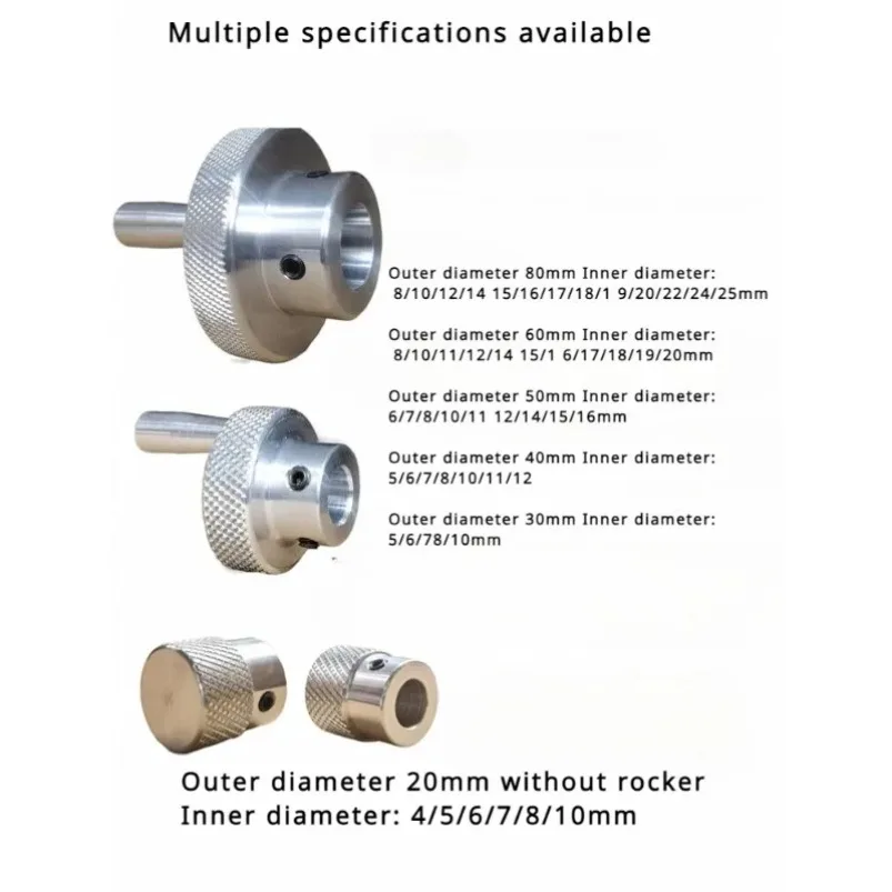 CNC Knurling Sliding Table Screw Rod Knob Crank 5/6/7/8/10/12mm Rotating Handle Embossed Stepper Motor Positioning Hand Wheel