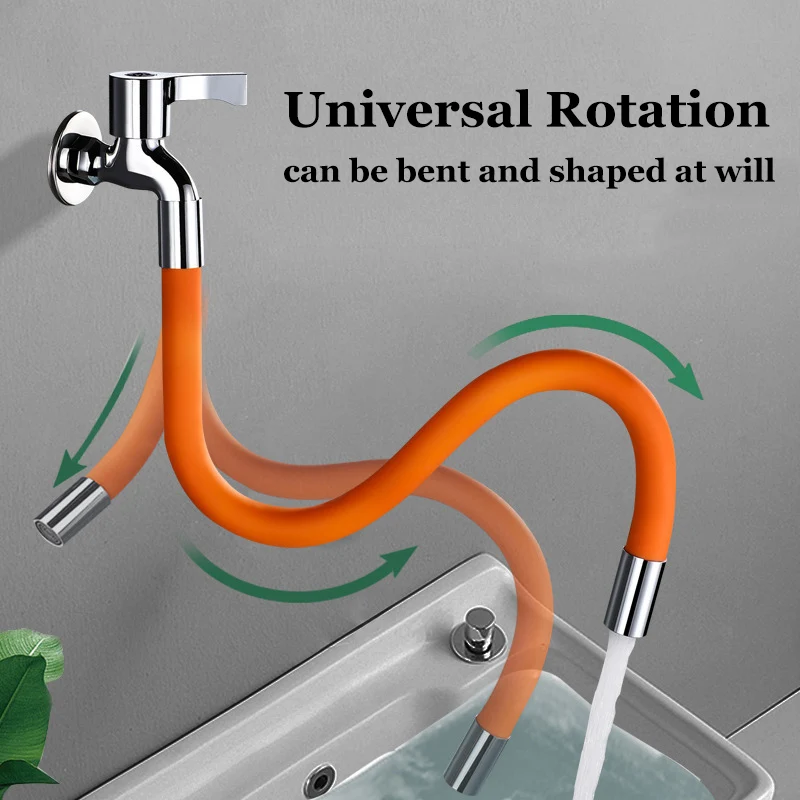 

Universal Swivel Faucet Extension Tube Extended Bendable Hose Splash-proof Multifunctional Universal Connector