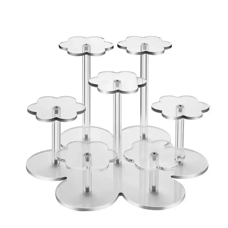 Transparent Acrylic Figurine Stand, Flower Shaped Figurine Booth, Toy Model, Anime Display, Jewelry And Ornament Display Stand