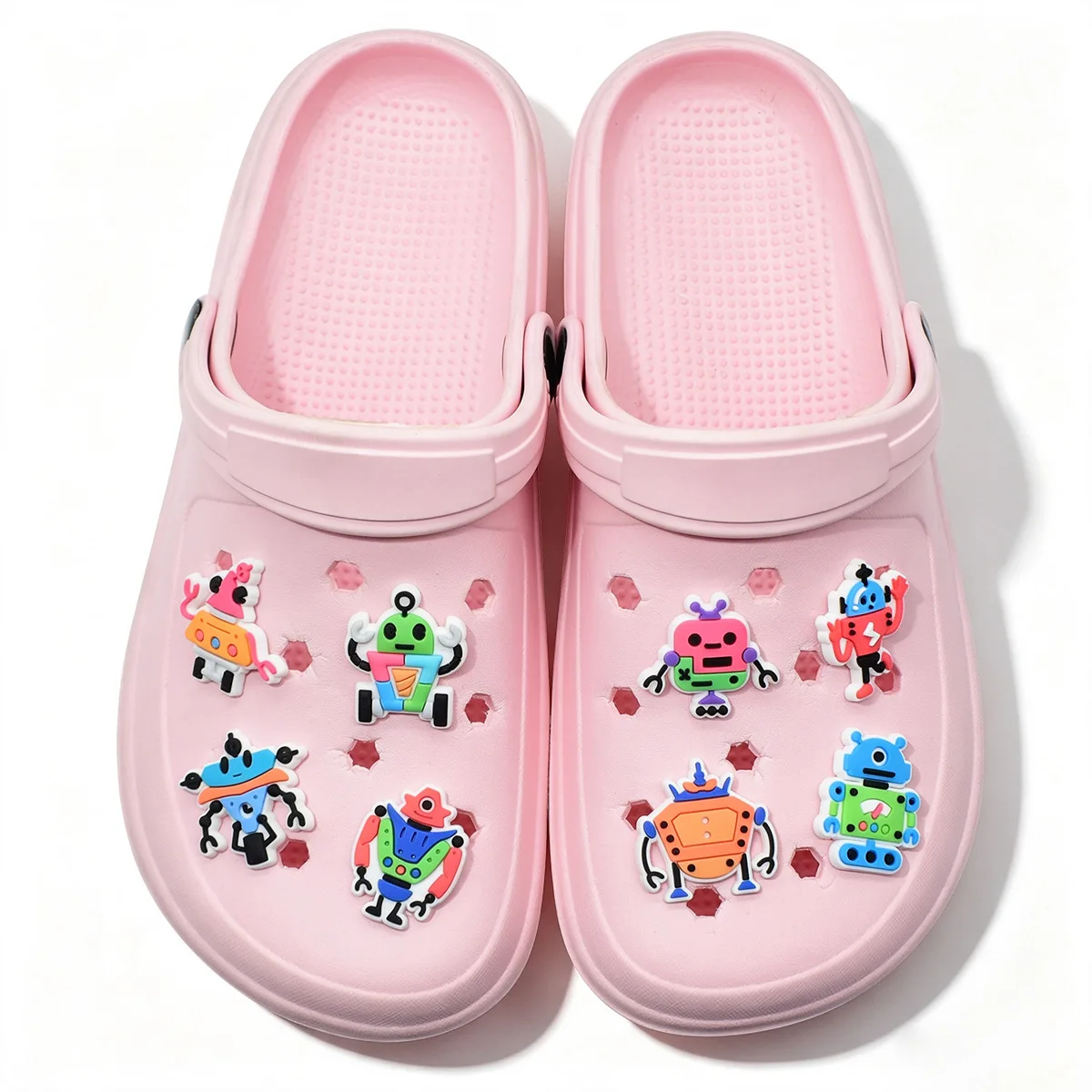 Cartoon Robot Themed Clog Charms Soft PVC Detachable Shoe Buttons Waterproof Multi Styles Sci-fi DIY Shoe Decor Accessories