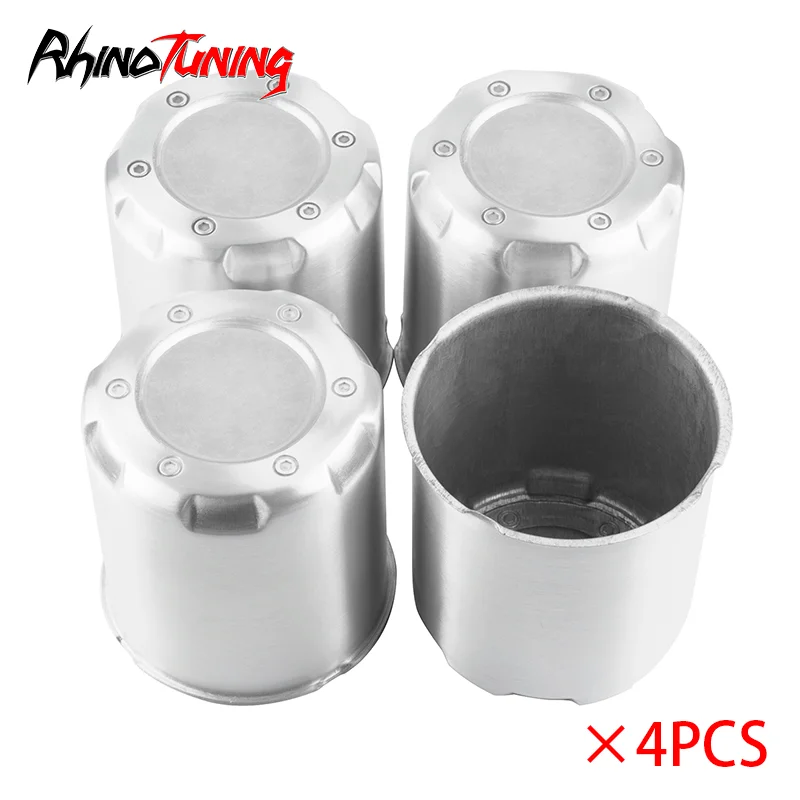 4pcs/1pc 115mm/4.53in 118mm/4.65in Push Through Center Caps for 4.25in Truck/ Trailer Aluminium Concave Car Accessories Chrome