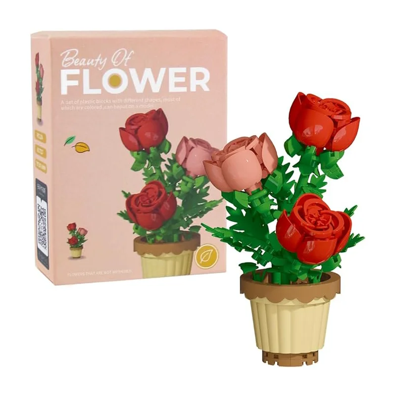 

YEIBOBO ! The 12-Piece Flowers and Plant Building Set is A Special Birthday Gift for Women and Girls. with 2531 Pieces, It Can B