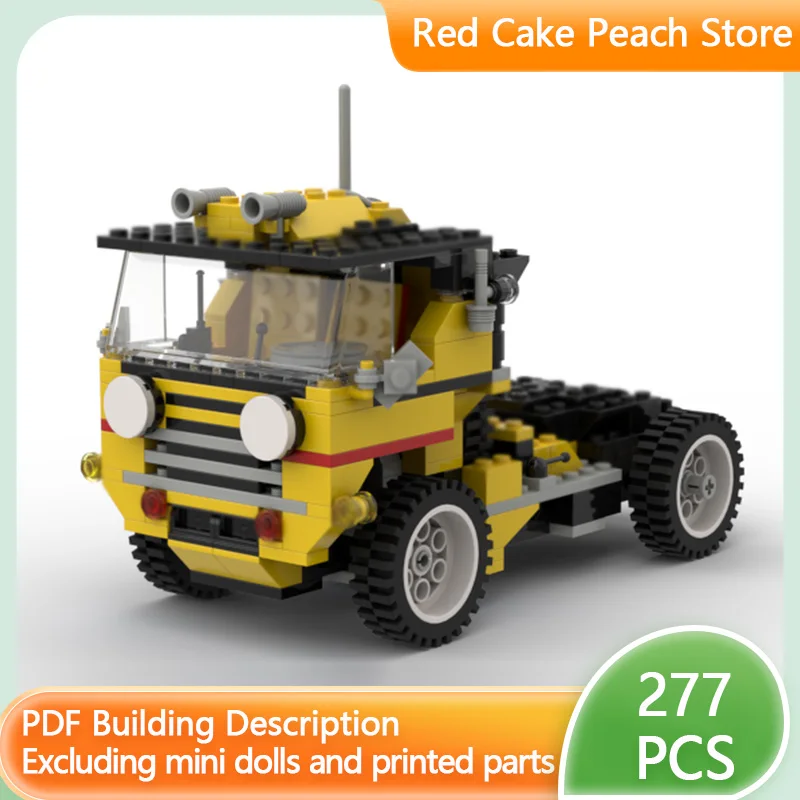 

City Car Model MOC Building Bricks Light Flat-Nosed Truck Modular Technology Children Holiday Gifts Assemble Toys Suit