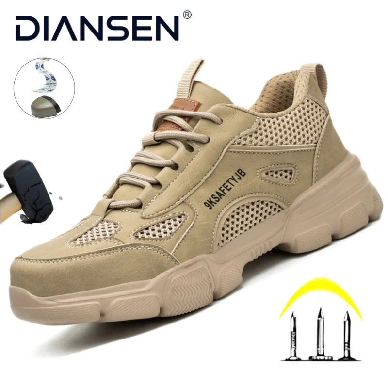 

Steel Toe Safety Shoes Men Lightweight Breathable Anti-Puncture Anti-Smash Non Slip Industrial Work Boots Sport Shoes Safety Pro