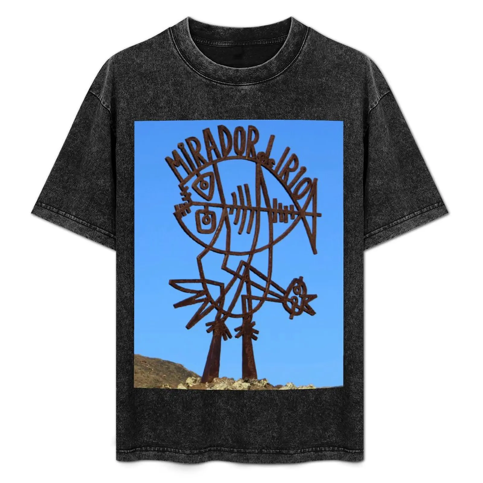 

Mirador del Rio entrance Sculpture by Cesar Manrique T-Shirt Basic Simple Casual Short Sleeve Tee