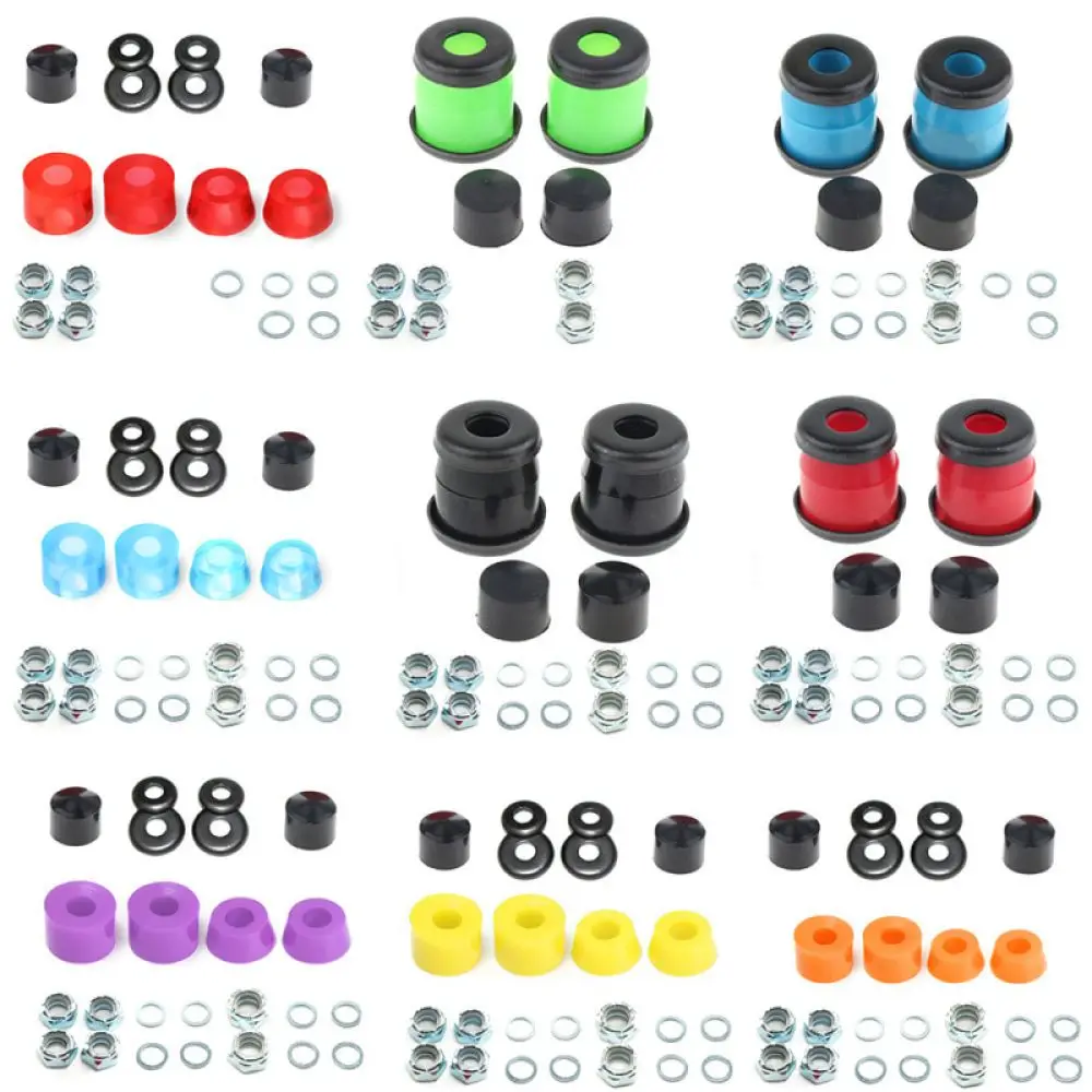 Sturdy Skateboard Truck Pivot Cup Kit With Lock Nut For Skateboard Truck Tuning 90A 92A PU Shock Absorption Part