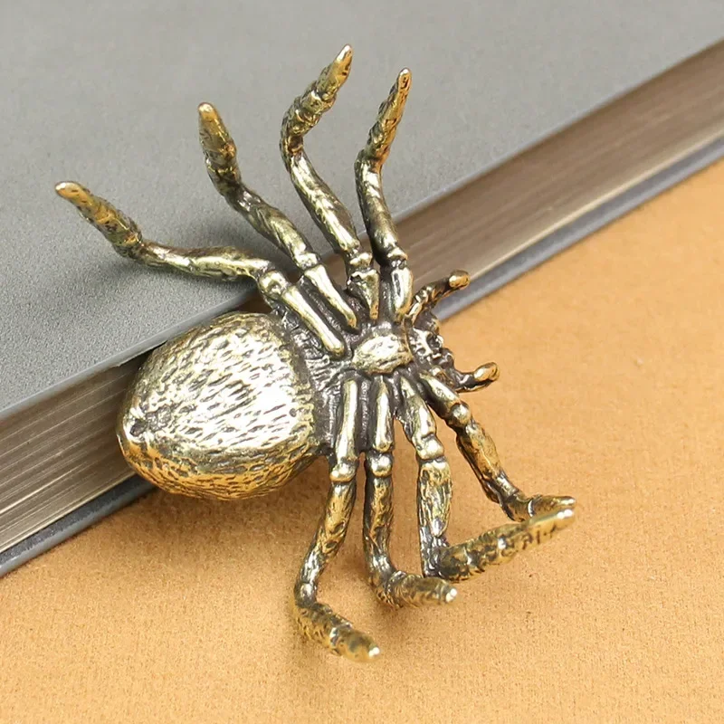 Personalized Brass Ornaments Spider Tea Pet Tea Ceremony Retro Crafts Home Living Room Tabletop Decoration Accessories Gifts