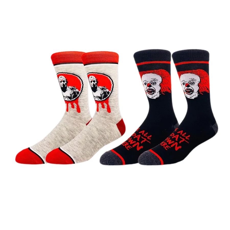 1/2 пары мужских и женских носков в стиле хип-хоп, уличной моды с героями мультфильмов аниме, светящиеся в темноте, новинка, забавные повседневные носки для экипажа