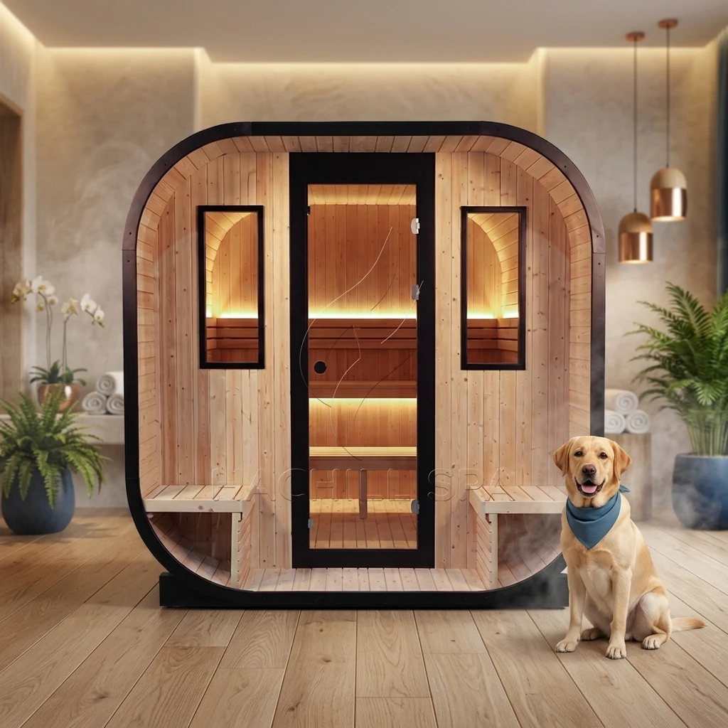 Wholesale Zen Style Best Selling Traditional Solid Wood Spliced Solid Wood Sauna Room With Porch For 4-6 Persons Outdoor