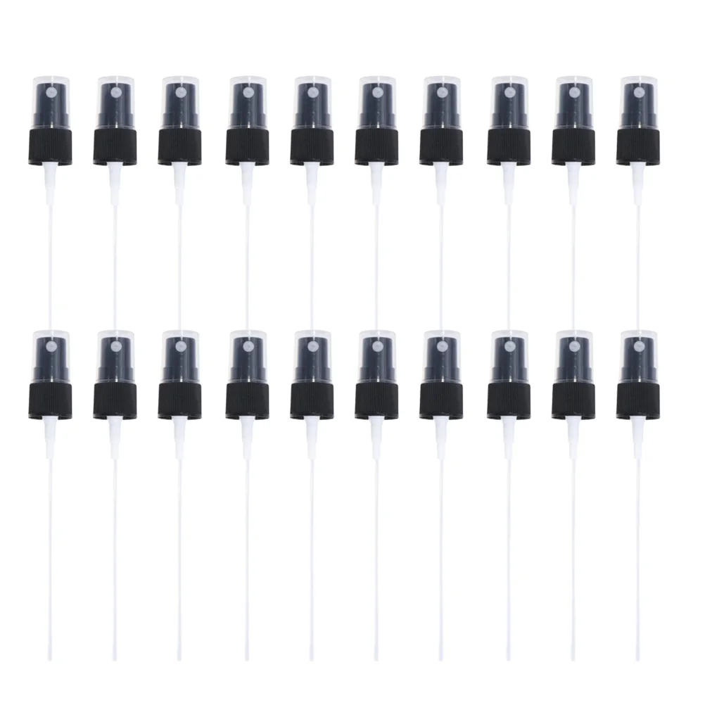 20 pçs preto spray garrafa bomba substituição perfume pulverizador cabeça portátil mini viagem névoa fina spray superior pulverizador de óleo essencial