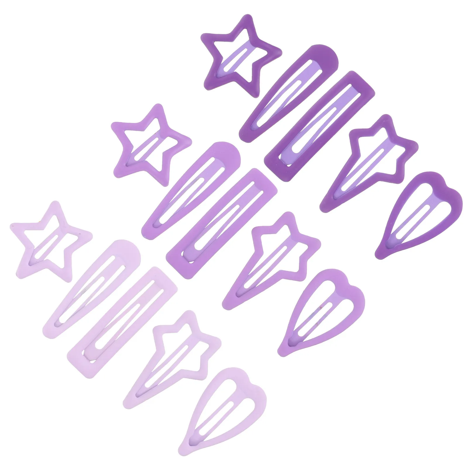 

15Pcs Star Hair Clips for Girls Bright Color Metal Plastic Snap Barrettes Small Lightweight Hairpins for Birthday Christmas