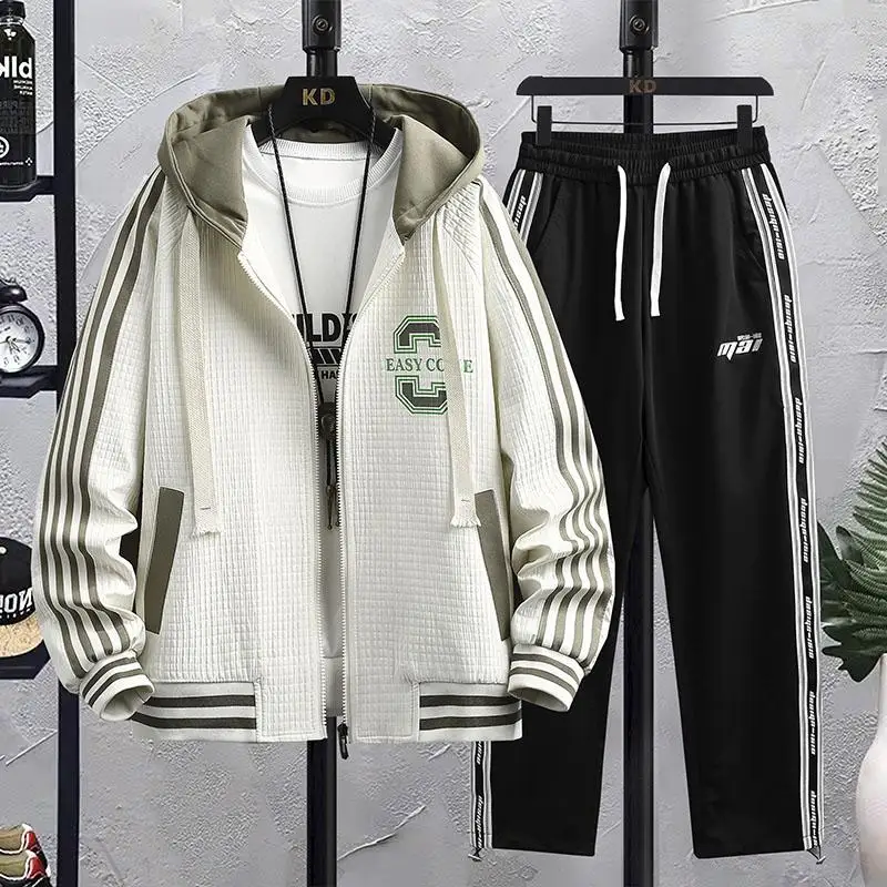 Autumn Men Tracksuit Casual Joggers Hooded Spring Sportswear Jackets Pants 2 Piece Sets Hip Hop Running Sports Suit